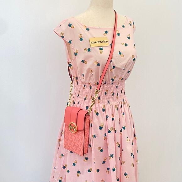 Michael Kors Purse Carmen Phone Crossbody Bag  Grapefruit - Picture 10 of 11